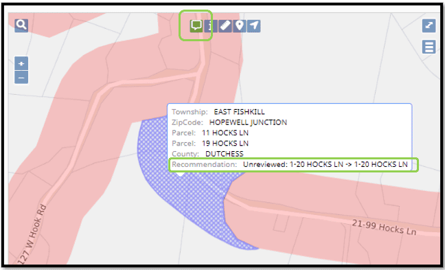 Recommendation highlighted in blue