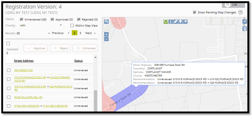 Address range change example