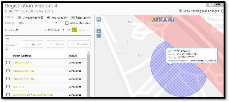 Street expansion buffer example